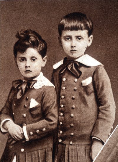 1877年、ロベールとマルセル・プルーストの子供たち。 作： French Photographer