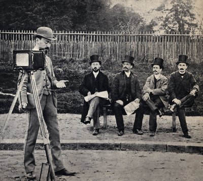 写真家の生活の一場面、「写真家の写真」。写真、19世紀後半、パリ。Coll.Selva. 作： French Photographer