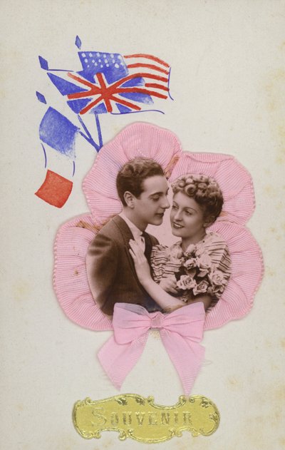 お土産カード、フランス語、英語、アメリカの旗を表示 作： French Photographer