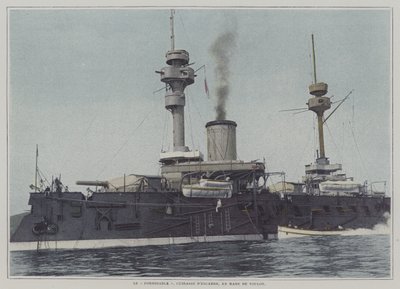 トゥーロン港に停泊中の戦艦「フォーミダブル」（カラー写真 作： French Photographer