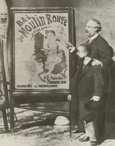 パリのムーラン・ルージュの監督とトゥールーズ＝ロートレック（モノクロ写真 作： French Photographer