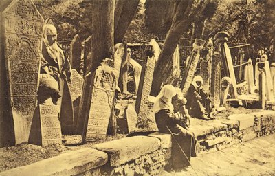イスタンブールのトルコ人墓地（モノクロ写真 作： French Photographer