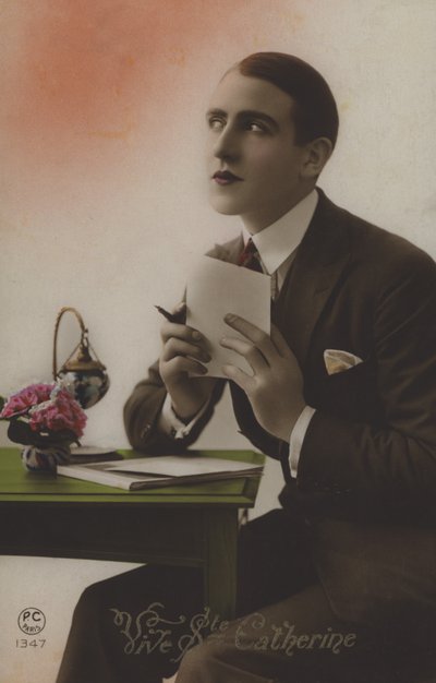若い男が手紙を書く 作： French Photographer