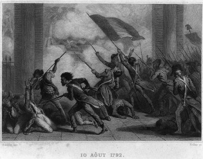1792年8月10日（Chute de royauté）-ティエールの「フランス革命」に掲載。19世紀 作： French School