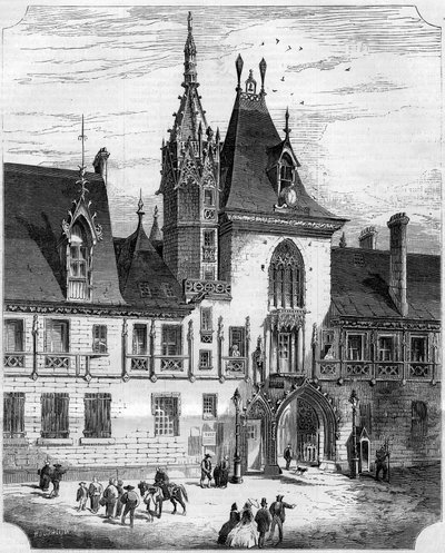 15世紀のゴシック建築：フランス人貿易商ジャック・クール（1395-1456）の家の中庭のファサード。シェール県ブールジュ市 (18) 作： French School