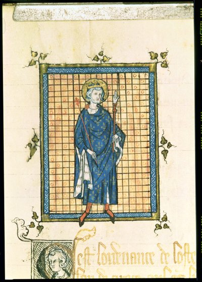 AE II 327セントルイス王、セプターと正義の手、ロテルデュロワの注文登録簿、1320年頃 作： French School