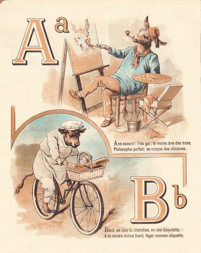 AB：動物、芸術家、牛肉、パン屋 作： French School