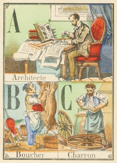 ABC：建築家、肉屋、Charron 作： French School