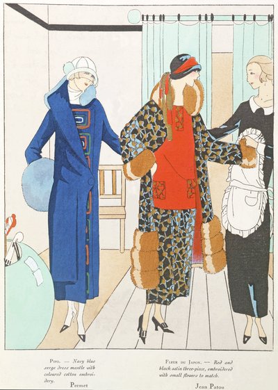 プルメとジャン・パトゥのコスチューム、アール・グット・ボーテの数少ない可愛いノベルティ、1923年10月（リトグラフ） 作： French School