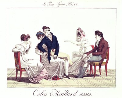 コリン・メイラードのゲーム（ブラインド・マン・バフ）、1810-20年 作： French School