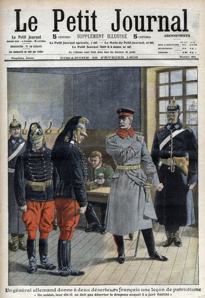 ドイツの将軍が2人のフランス人脱走兵（辺境連隊のドラゴン）に愛国心のレコンを与えた「Un soldat ne doit pas deserter le drapeau qu