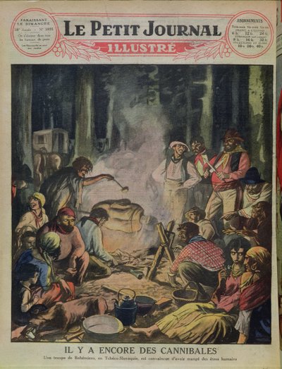 1927年のルプティジャーナルより、チェコスロバキアの人食いのジプシーのグループ 作： French School