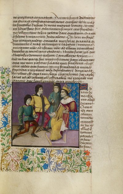 宮廷の王、c.1460-70（テンペラ、金箔、羊皮紙に絵の具とインク） 作： French School