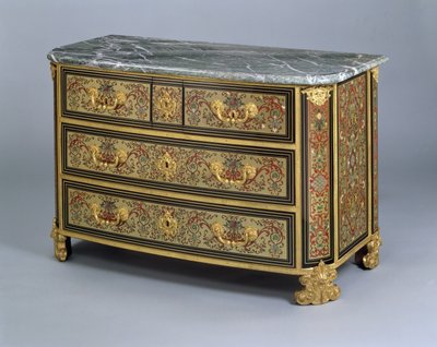ルイ14世の便器、1710年頃（ポリクロームトルトワシェルと真鍮の象眼細工） 作： French School