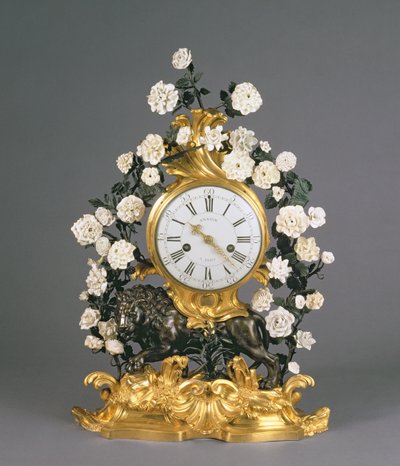 ルイ15世の時計、ヴァンセンヌ/メネシー、1750年頃（磁器、オルモルー、ブロンズ 作： French School