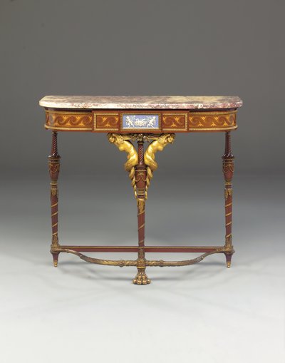 ナポレオン3世のコンソール、ジェイコブのように、パリのメゾンミレット、1865年頃（オルモルに取り付けられたジャスパーウェア、マホガニー、寄木細工）（362842-362843も参照） 作： French School