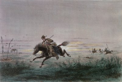 アメリカンポニーエクスプレスの郵便配達員がネイティブアメリカンに攻撃された 作： French School