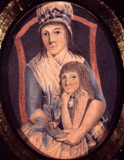 革命家の女性とその息子 1790年頃（水彩・紙） 作： French School