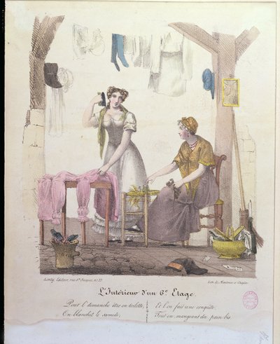 MontouxとCheyereによって刻まれた6階の部屋、1830年 作： French School