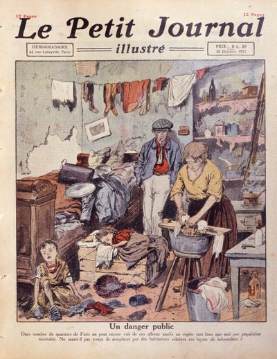 パリのスラム、ルプティジャーナルのイラスト、1921年10月30日 作： French School