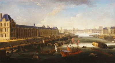 1668年頃、バルビエ橋からパリとセーヌ川を東に見た景色 作： French School