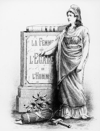 女性は男性と同等であり、Lemercier＆Co.、パリ、1881年によって印刷されました 作： French School