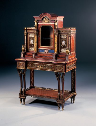 メゾンミレーによるビューローデダム、1880年頃（クルミとマホガニーに取り付けられたオルモルと半貴石）（362850） 作： French School