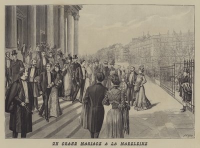 パリ、マドレーヌ教会での盛大な結婚式（リトグラフ 作： French School