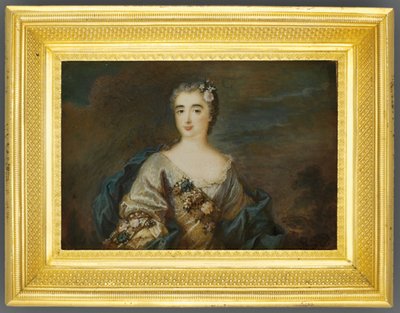 ルイ・ジャンヌ・ド・ドゥルフォ、マザラン公爵夫人、マイレライ公爵夫人、1750年頃（アイボリーに水彩）（参照：1630586 作： French School