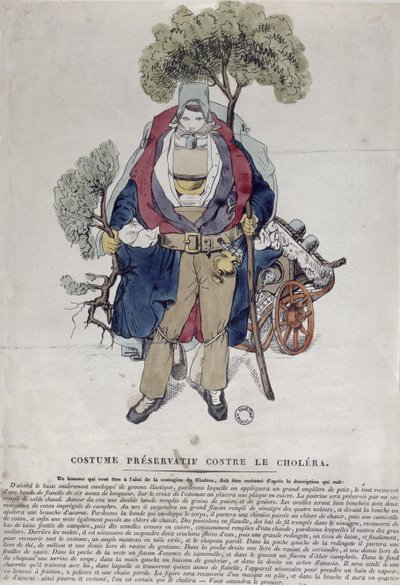 1831年頃、コレラから守られた男 作： French School