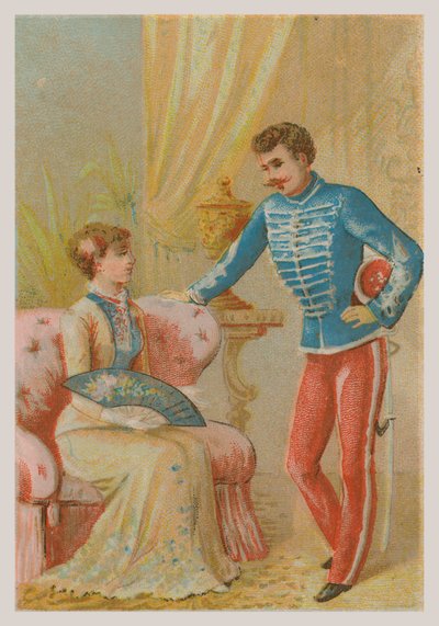 兵士と女性 作： French School