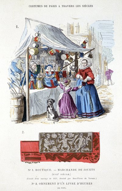 17世紀の玩具商人 - "Le costume de Paris dans traversles siècles "にて 作： French School