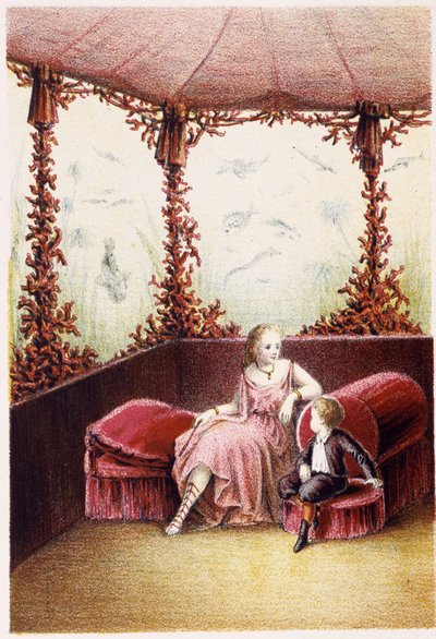 少年と話す女性-H.ド・ラ・ブランシェールの「海の底への旅」の中で。Paris, ed.Jouvet et Cie, sd.1880.(ダブル02940) 作： French School