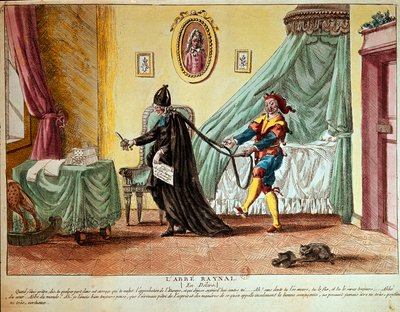 せん妄のアベ・レイナル、1790年頃（手描きのエッチング） 作： French School