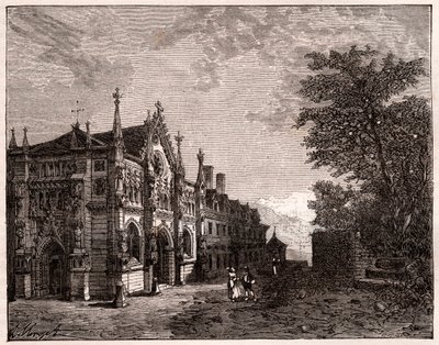 オーテコンブ修道院 - サヴォア - V.A.マルト・ブラウン著「La France illustree: Geography, history, statistical administration」に掲載された彫刻。1884 作： French School