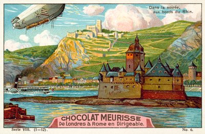 夕方のライン川岸の上（クロモリト 作： French School