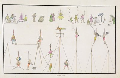 1774年に公開された、The Gentil Albumの曲芸師、ジャグラー、なりすまし、エンターテイナー 作： French School