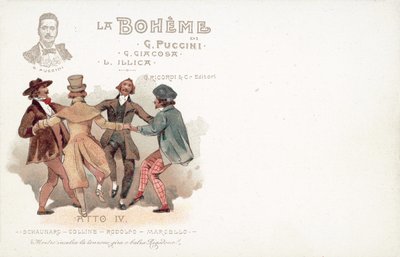 第4幕「ラ・ボエーム」（カラーリトグラフ 作： French School