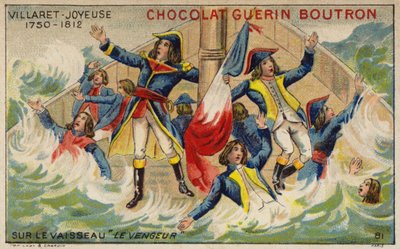 沈没船「Vengeur du Peuple」に乗るヴィラレ・ド・ジョイーズ提督（クロモリト 作： French School