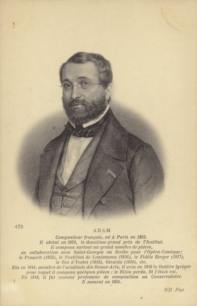 アドルフアダム、フランスの作曲家、音楽評論家（1803〜1856） 作： French School