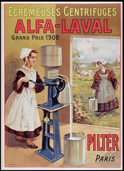 アルファラバルクリームセパレーターの広告、1905年 作： French School