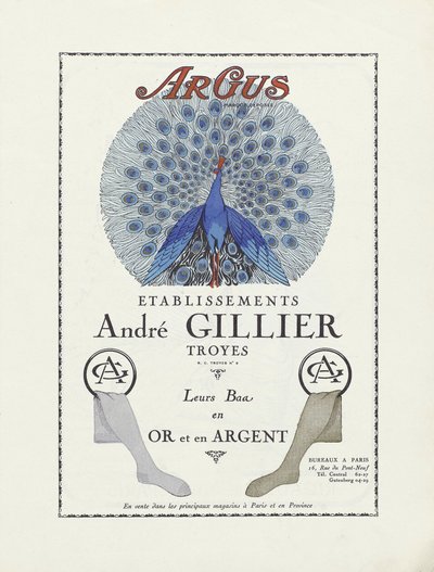 エタブリスマン・アンドレ・ジリエの広告（1924年パブ）（孔版画 作： French School