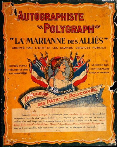 第一次世界大戦当時の複写機の広告（カラーリトグラフ） 作： French School