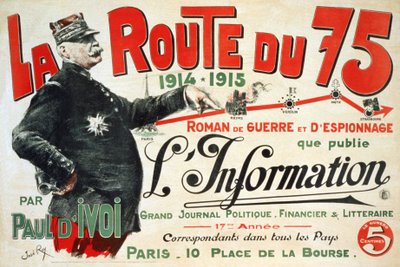 小説「La Route du 75:1914 - 1915」の広告ポスター。Paul d