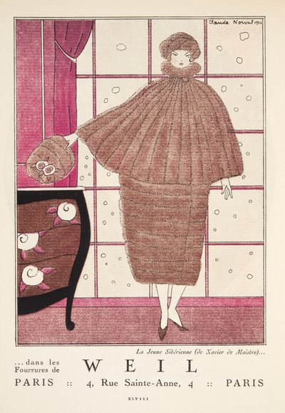 ガゼット・ド・ボン・トン』誌に掲載された「ワイル」の広告。1920年（孔版） 作： French School