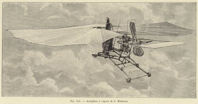 J・ホフマンの蒸気飛行機（彫刻 作： French School
