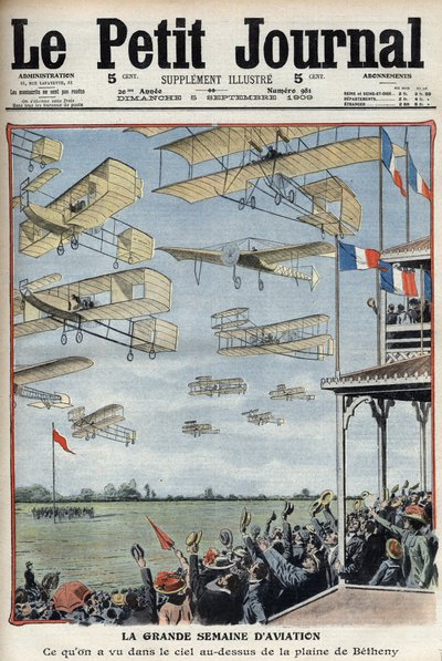 フランスのベセニーで開催された航空ショー フランスの新聞「Le Petit Journal」のイラスト - Meeting d