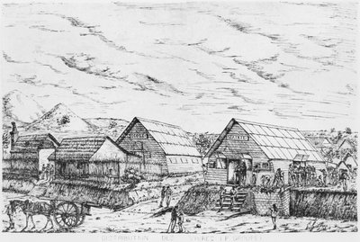 パインズ島のアルバム、物資の配布、1878-79 作： French School