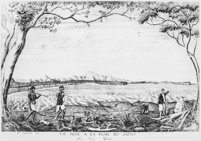 パインズ島のアルバム、パインズビーチからの眺め、1877 作： French School