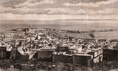 アルジェ - アルジェ - アルジェリア - V.A.マルト・ブラウン著「La France illustree: Geography, history, administration statistique」に掲載された彫刻。1884 作： French School